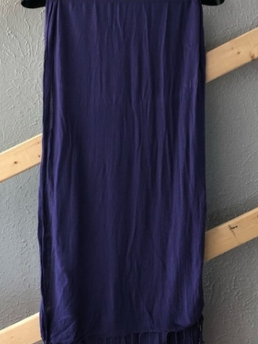 Purple Scarf With Fringe - Picture 7 of 7